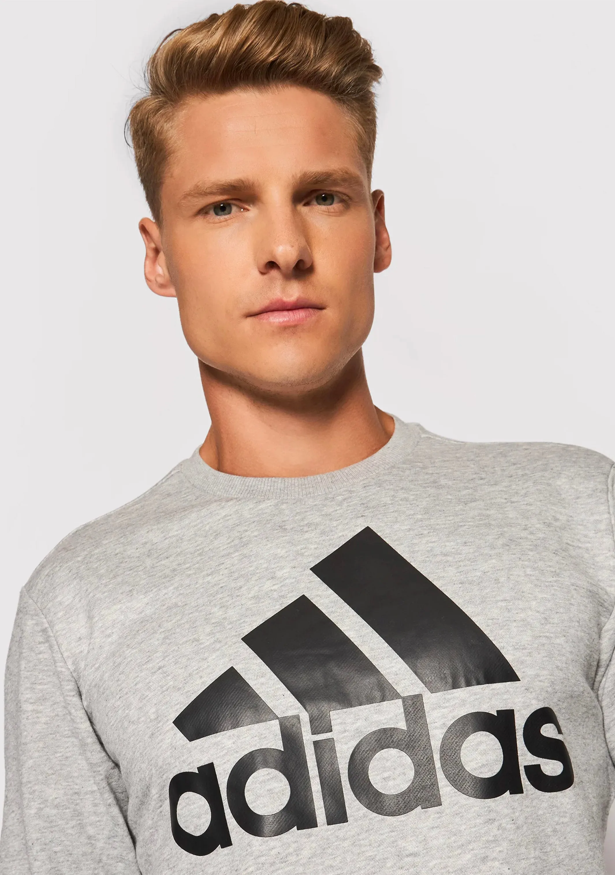 Adidas Mens Big Logo Sweatshirt Gray <br> GK9077