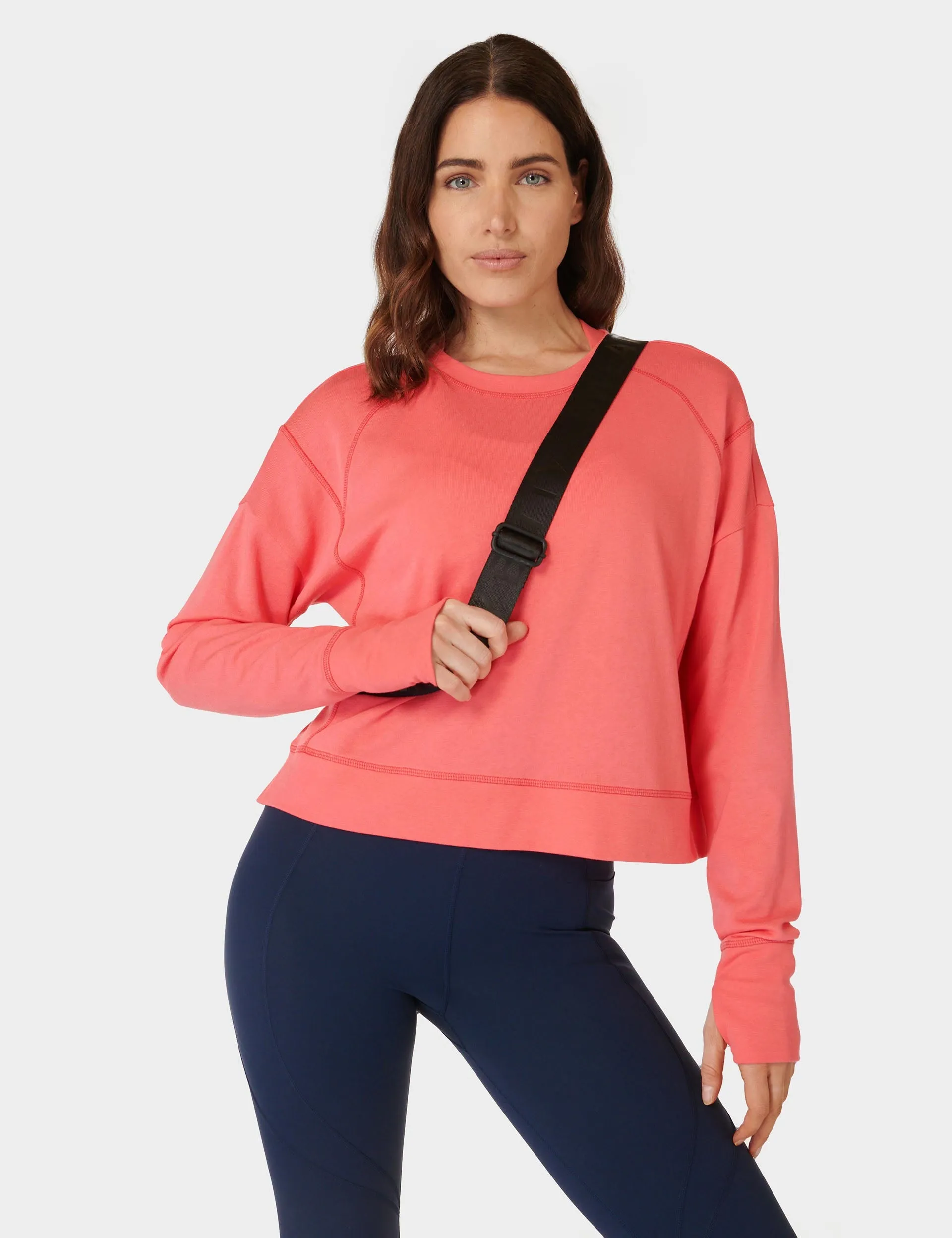 After Class Crop Sweatshirt - Coral Pink