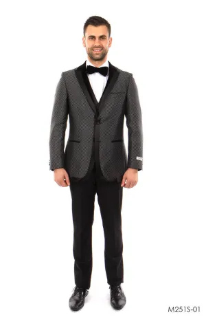 Black Tone on Tone 3-PC Slim Fit Suits