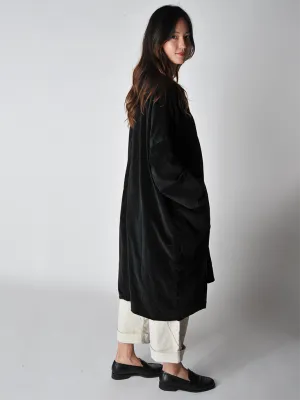 Black Velvet Loose Coat