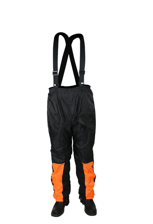 Black/Orange Textile Two-Piece Rain Suit By Dream Apparel®