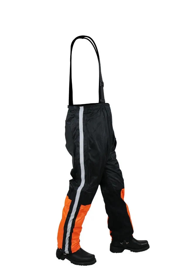 Black/Orange Textile Two-Piece Rain Suit By Dream Apparel®