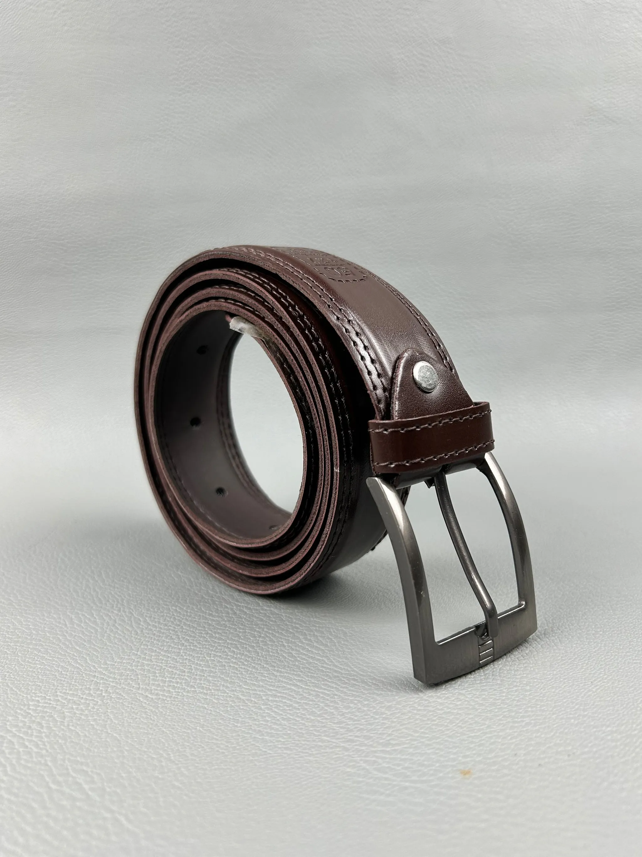 Dark Brown Faux Leather Belt For Men MB28