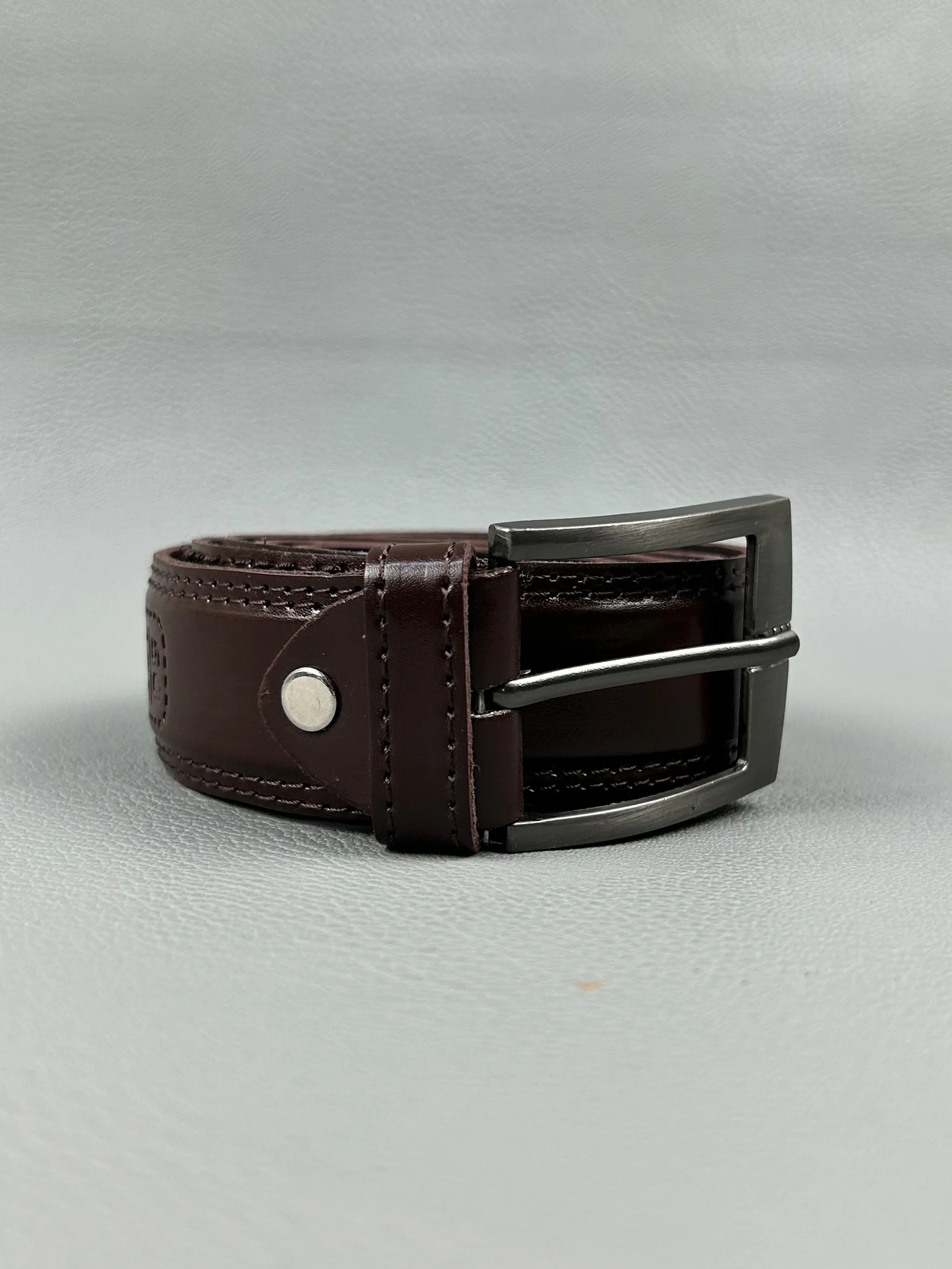 Dark Brown Faux Leather Belt For Men MB28