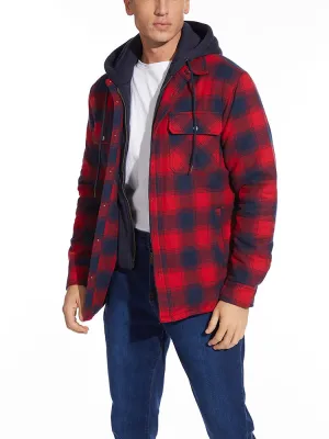 Detachable Hooded Plaid Lambswool Coat