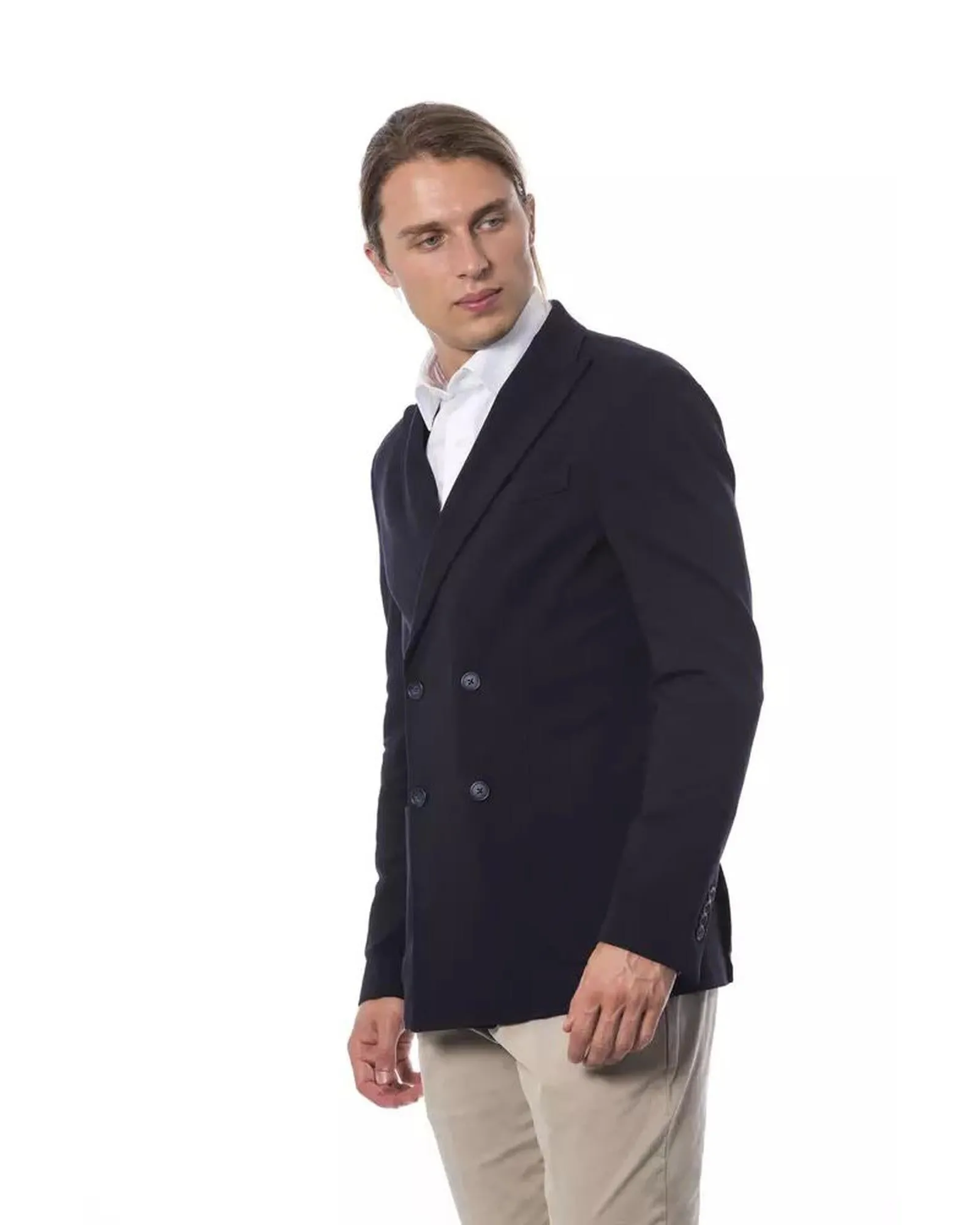 Double Breasted Viscose Blazer for Formal Occasions