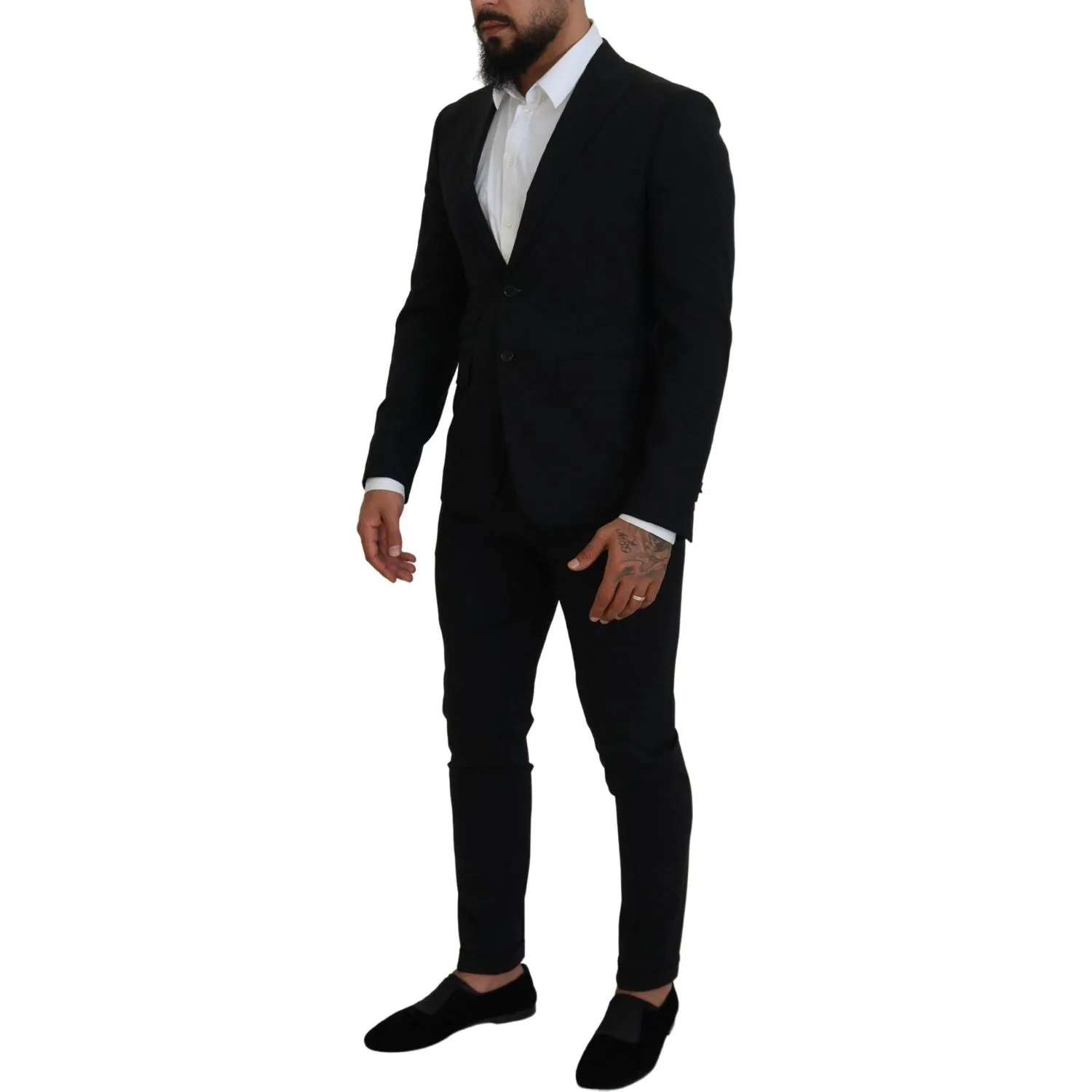 Dsquared² Black Wool Single Breasted 2 Piece LONDON Suit