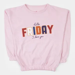 Girls Sweatshirt Hello Friday - Pink