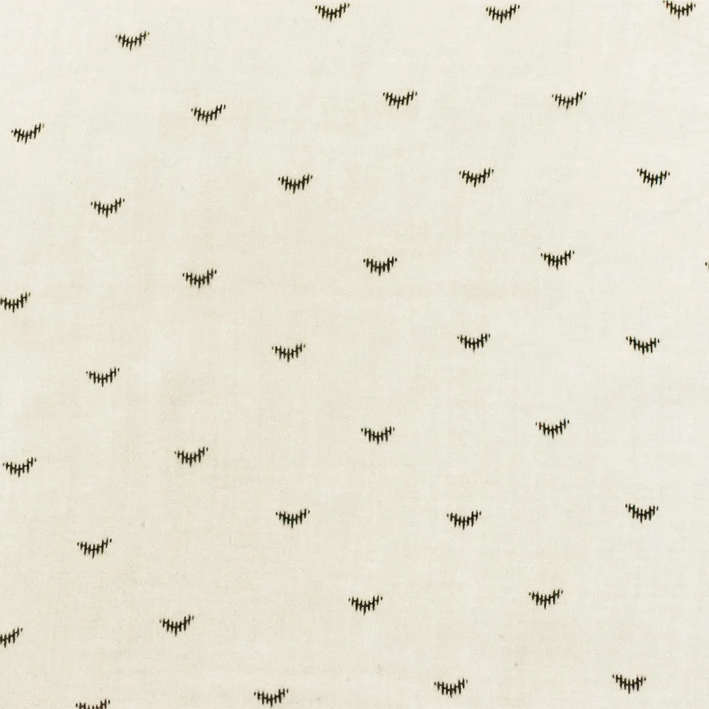 Ivory-Black Famous Maker Rayon Abstract Eyelash Printed Lawn Fabric