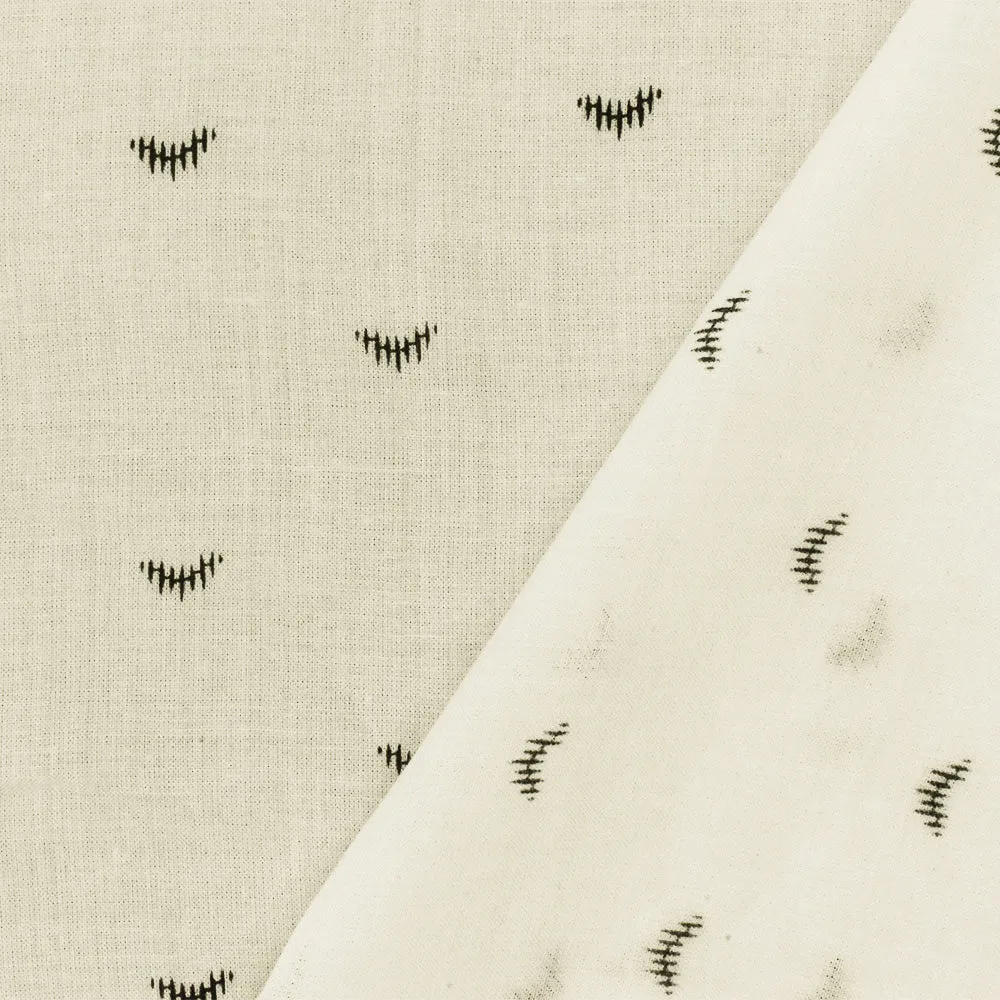 Ivory-Black Famous Maker Rayon Abstract Eyelash Printed Lawn Fabric