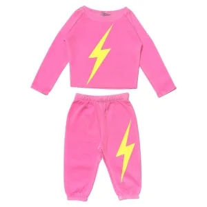 LIGHTNING BOLT NEON SWEATSHIRT AND SWEATPANTS SET