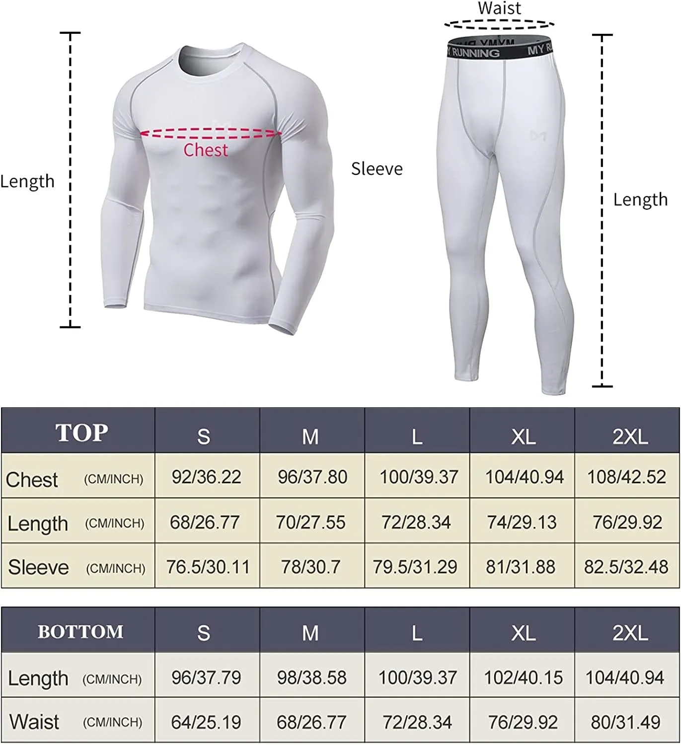 Men's Thermal Underwear Set Sport Long Johns Base Layer