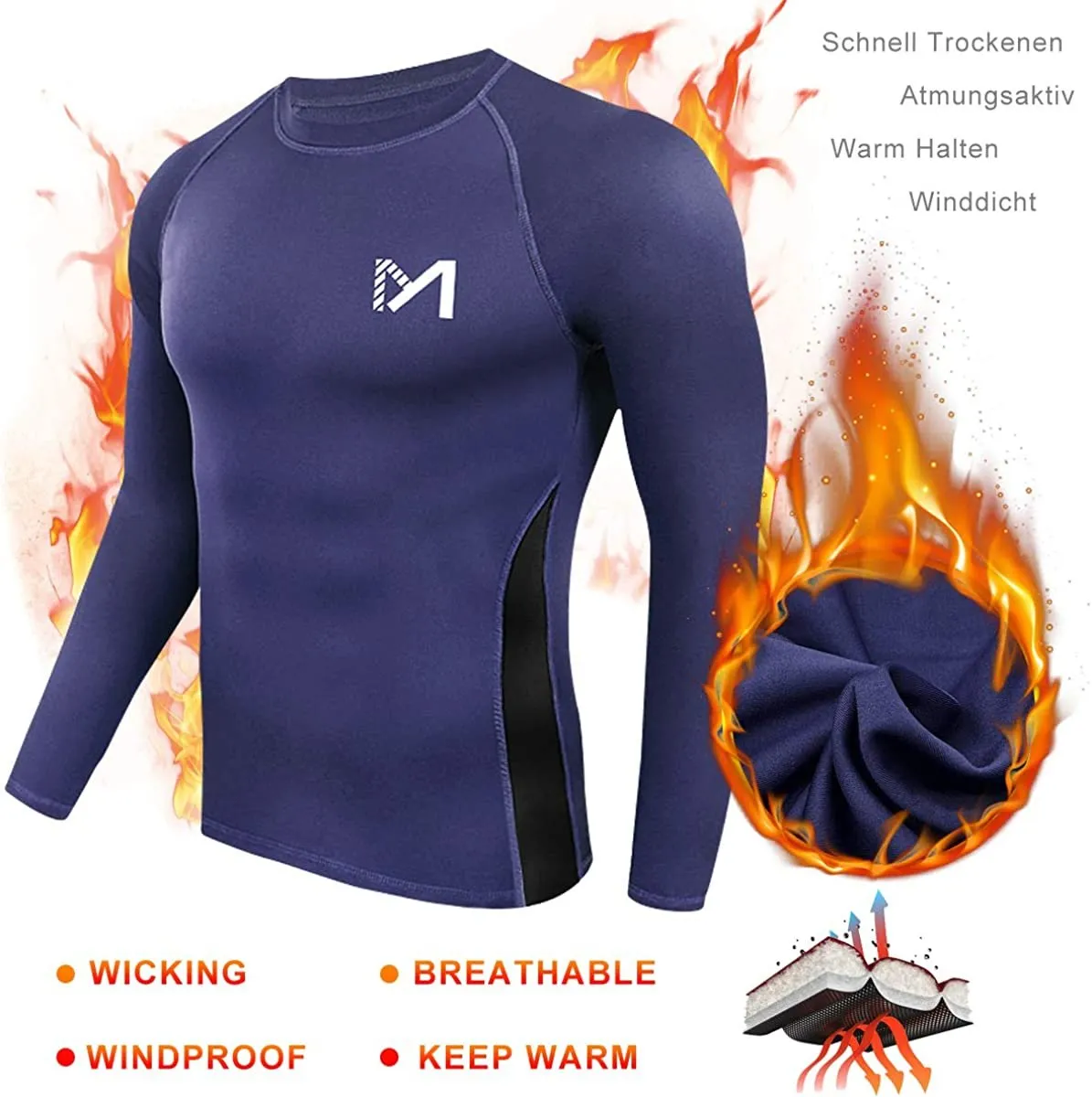 Men's Thermal Underwear Set Sport Long Johns Base Layer