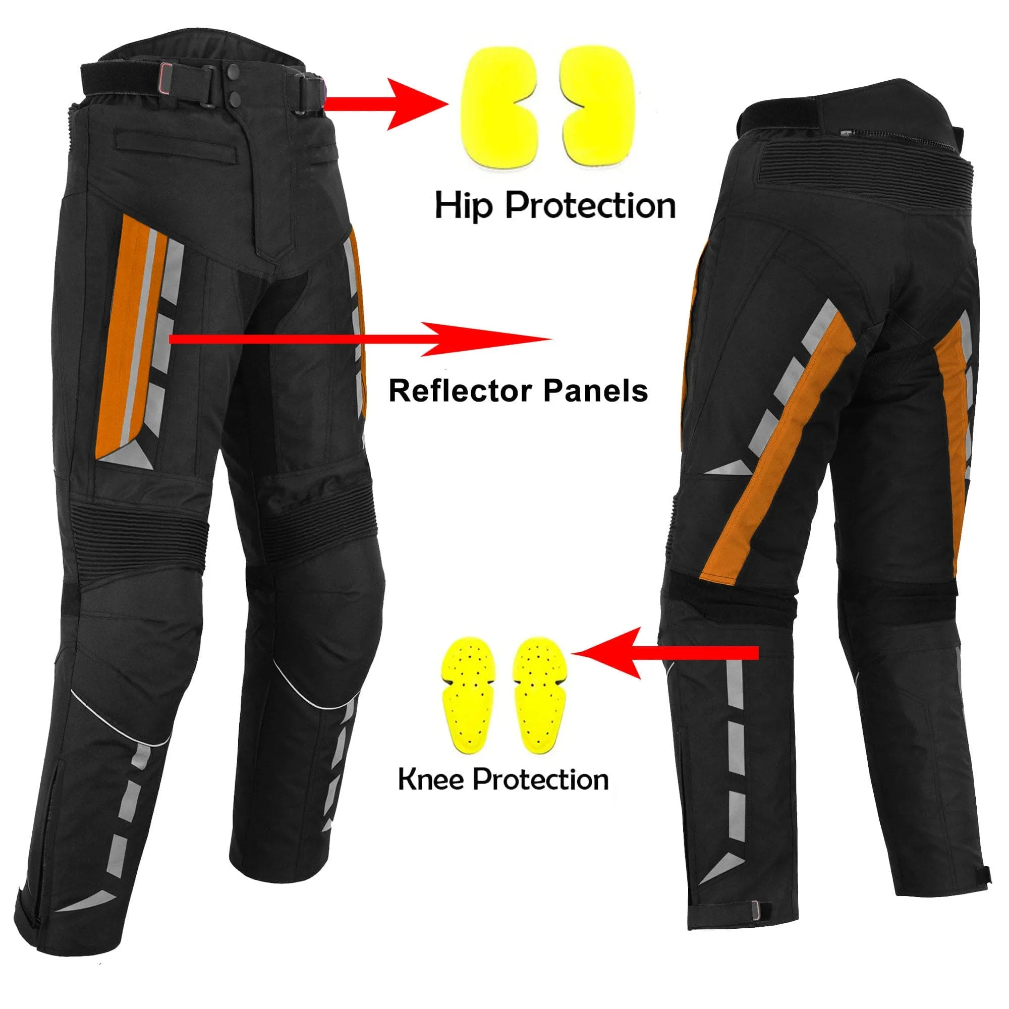 Motorbike Waterproof Corduroy Trouser Orange