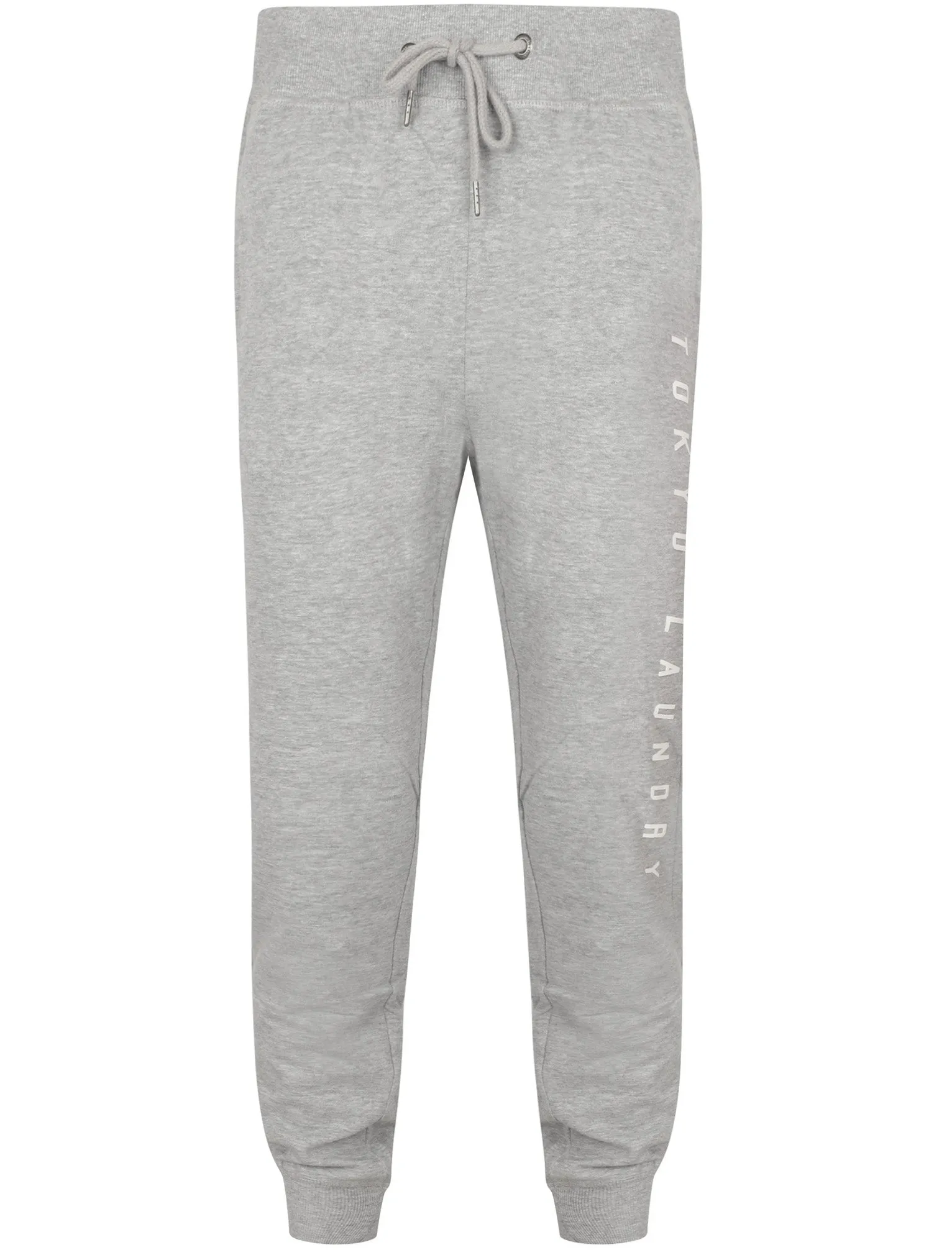 Nanaimo Brush Back Fleece Cuffed Joggers In Light Grey Marl - Tokyo Laundry