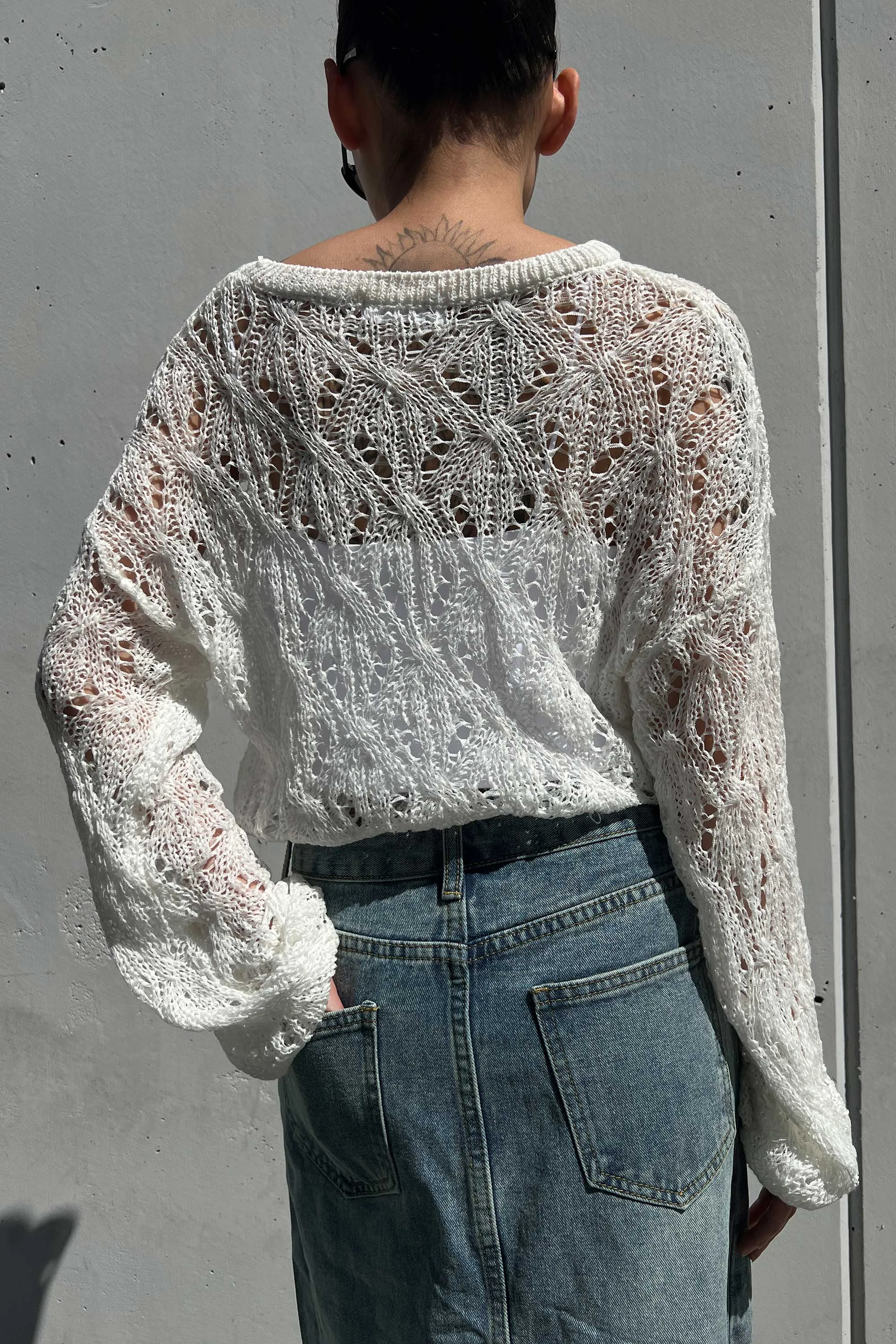 PATTERNED CROCHET SWEATER