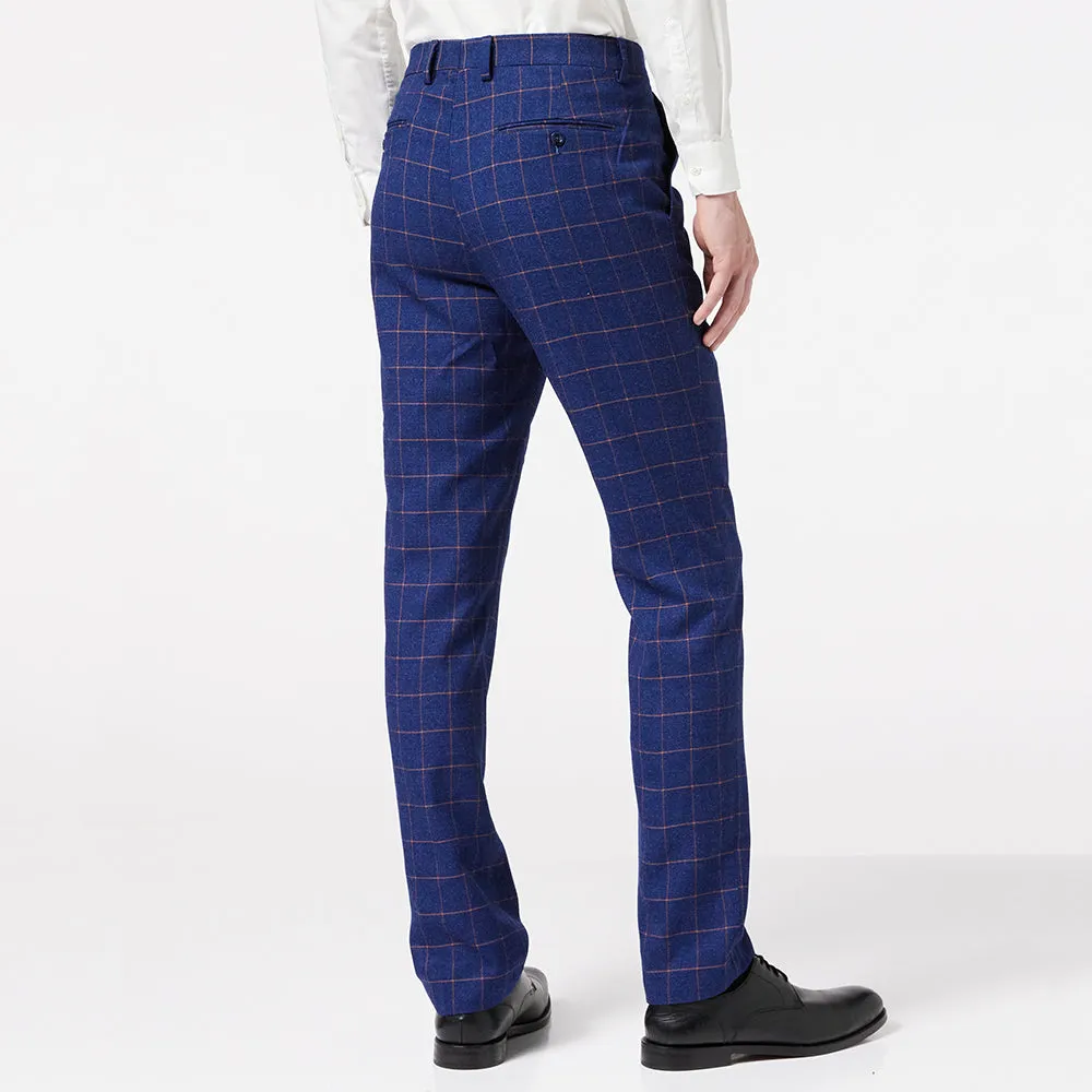 Roger - Orange on Blue Window Check Suit