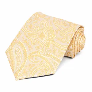 Soft Yellow Clara Paisley Necktie