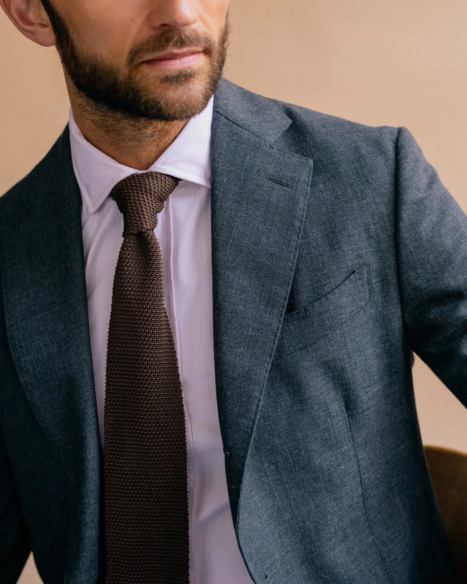 Trunk Wigmore Wool Fresco Suit Jacket: Charcoal