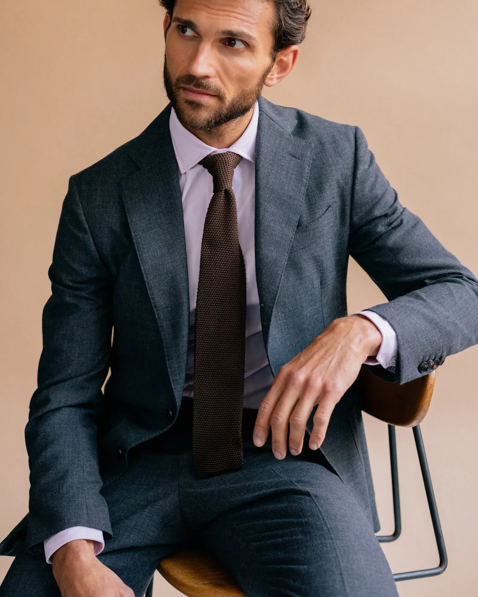 Trunk Wigmore Wool Fresco Suit Jacket: Charcoal