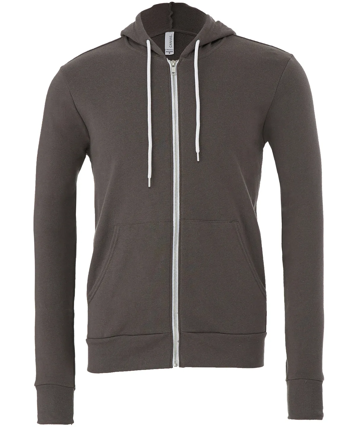 Unisex polycotton fleece full-zip hoodie | Asphalt