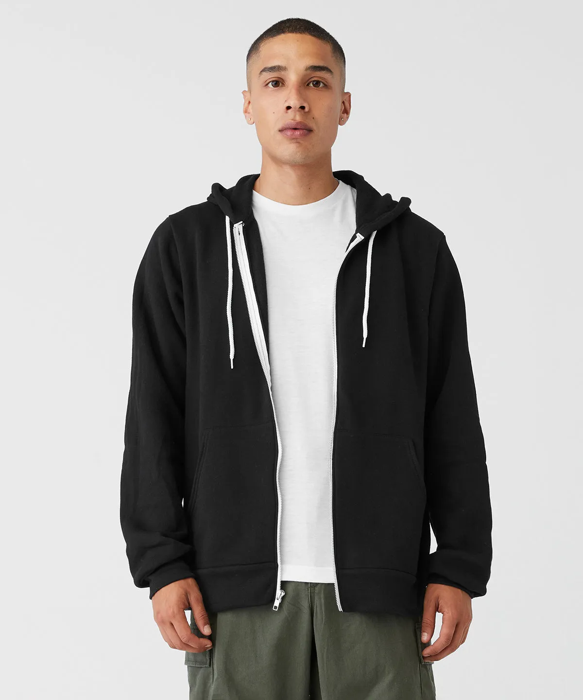 Unisex polycotton fleece full-zip hoodie | Asphalt