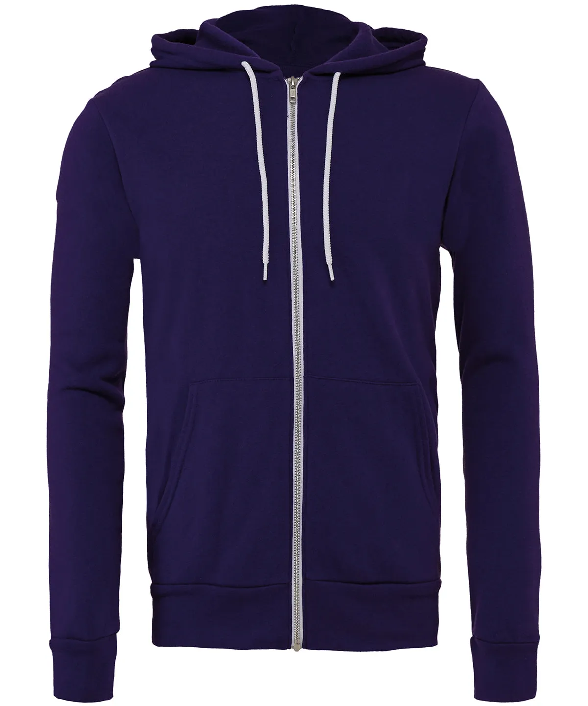 Unisex polycotton fleece full-zip hoodie | Team Purple