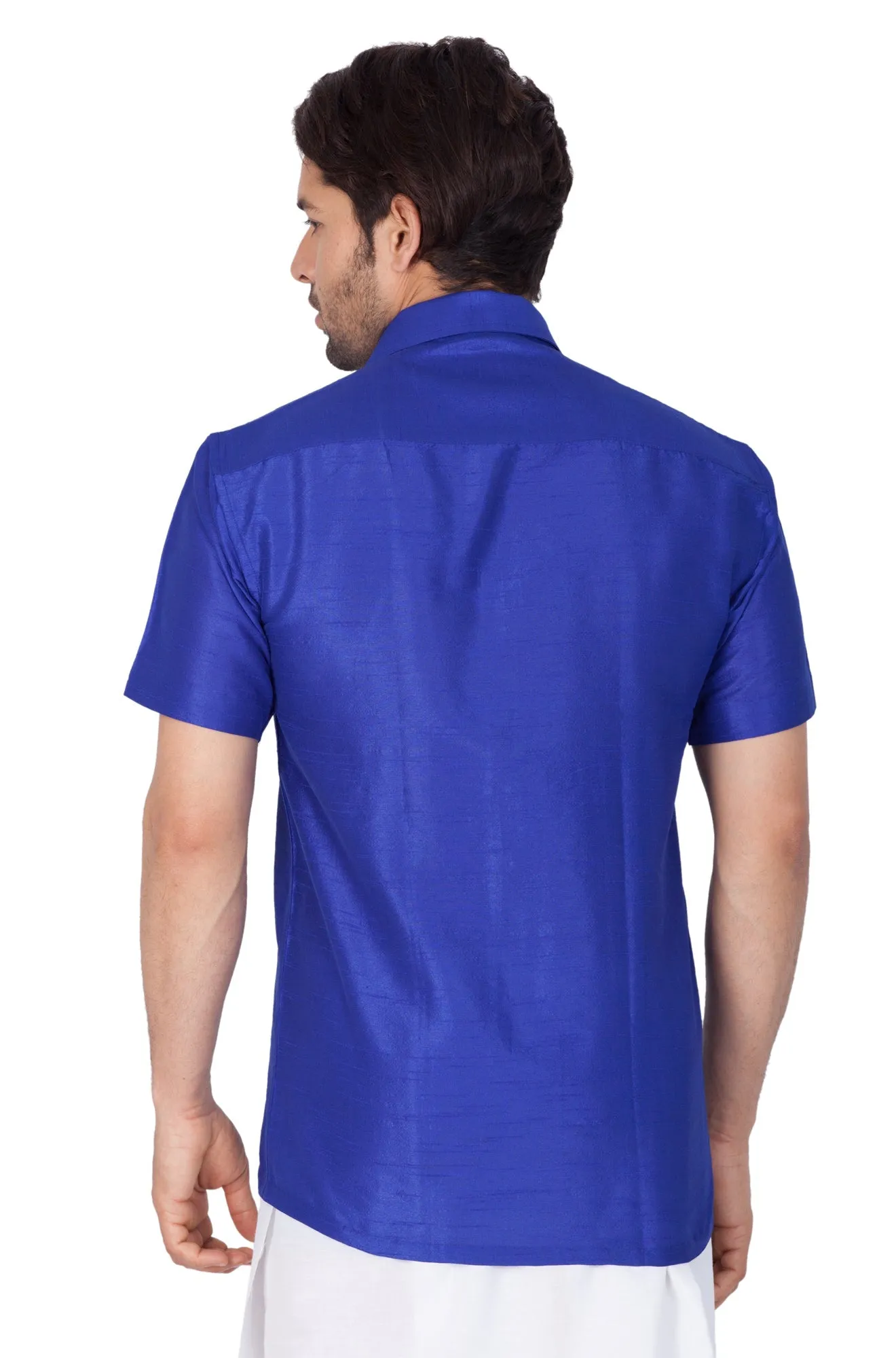 Vastramay Blue Silk Blend Baap Beta Shirt set