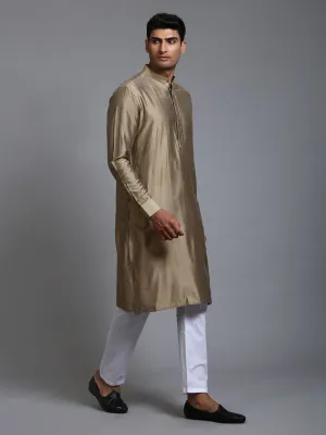 VASTRAMAY Men's Green Cotton Kurta Pyjama