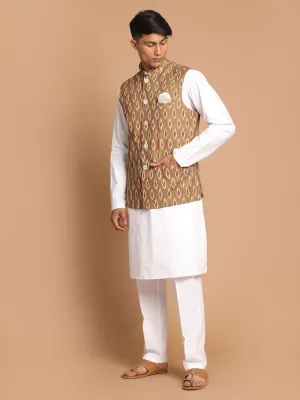 VASTRAMAY Men's Multicolor Nehru Jacket With Pant